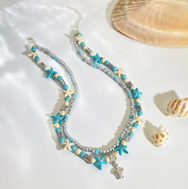 Layered Beads Choker Necklace