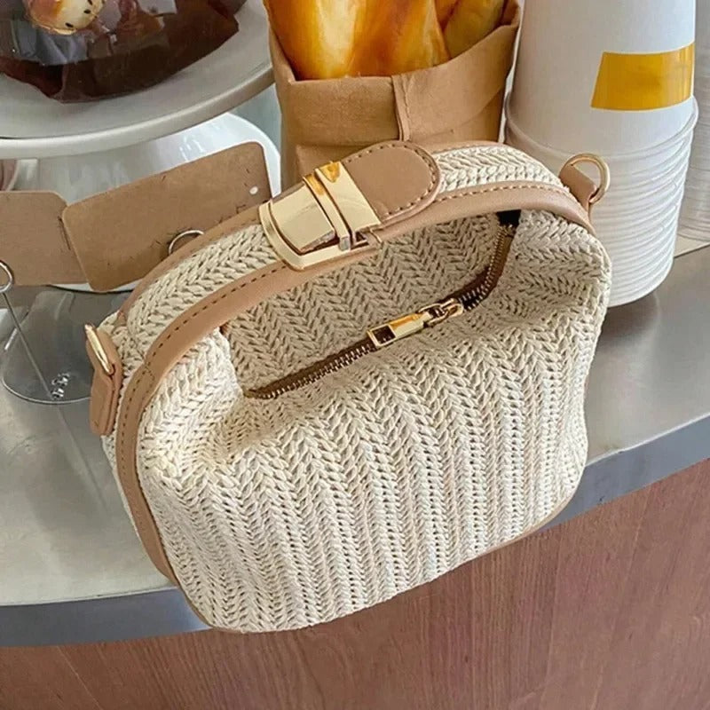 Woven Bucket Crossbody Bag