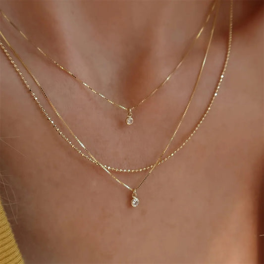  Multi- Layered Geometric Venice Chain Necklace